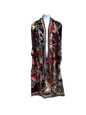 NWT Camilla Raised With Wolves Silk Crystal Embellished Long Jacket L/XL $599